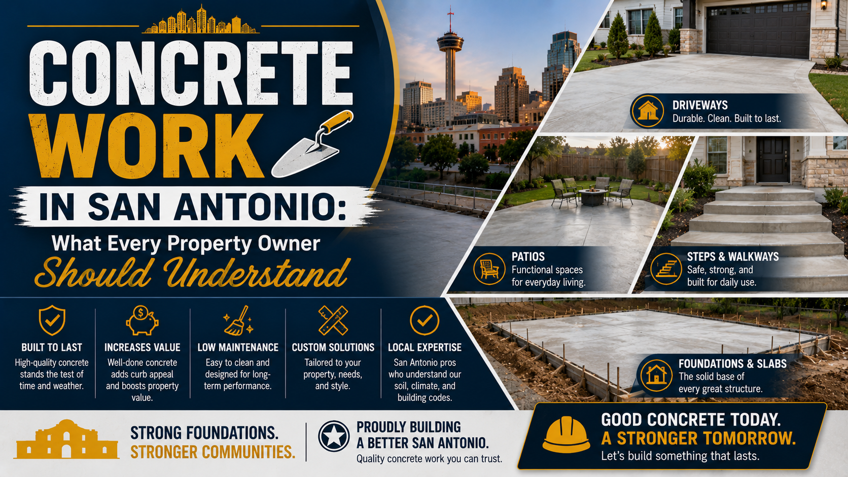 Concrete Work in San Antonio: What Every Property Owner Should Understand